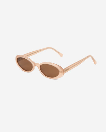 Bianca Nude oval sunglasses angled view