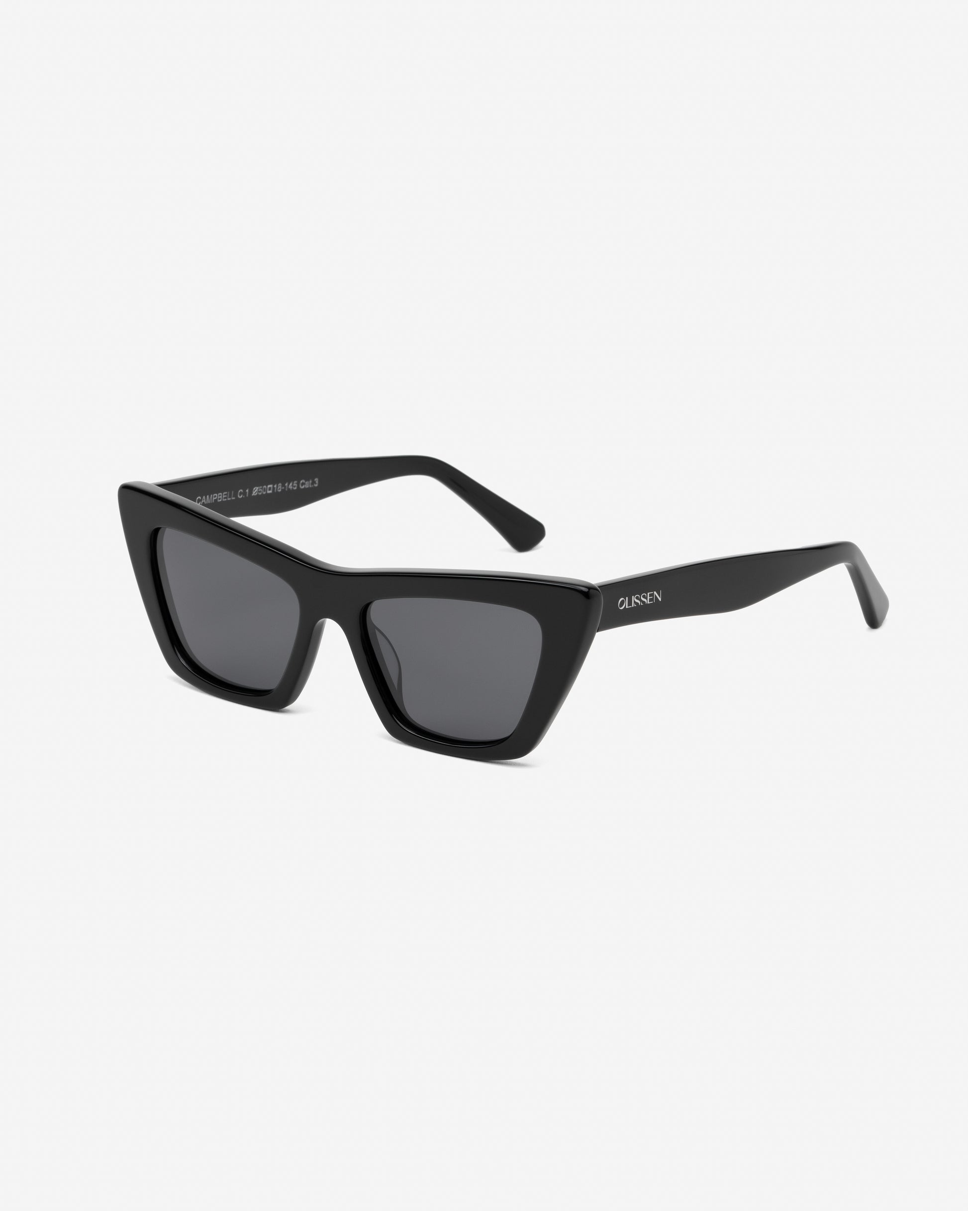 Campbell Black cat eye sunglasses angled view