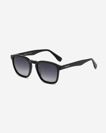 Enzo Black square sunglasses angled view