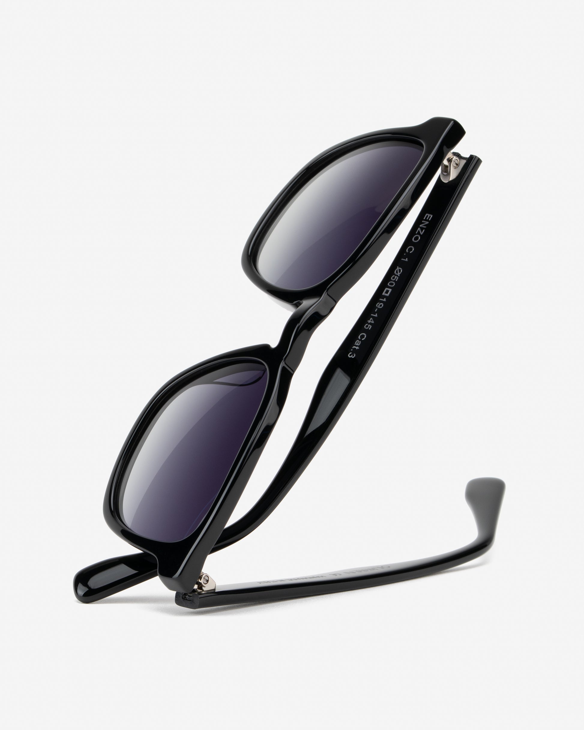 Enzo Black sunglasses perspective view