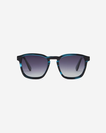 Enzo Blue Havana square sunglasses front view