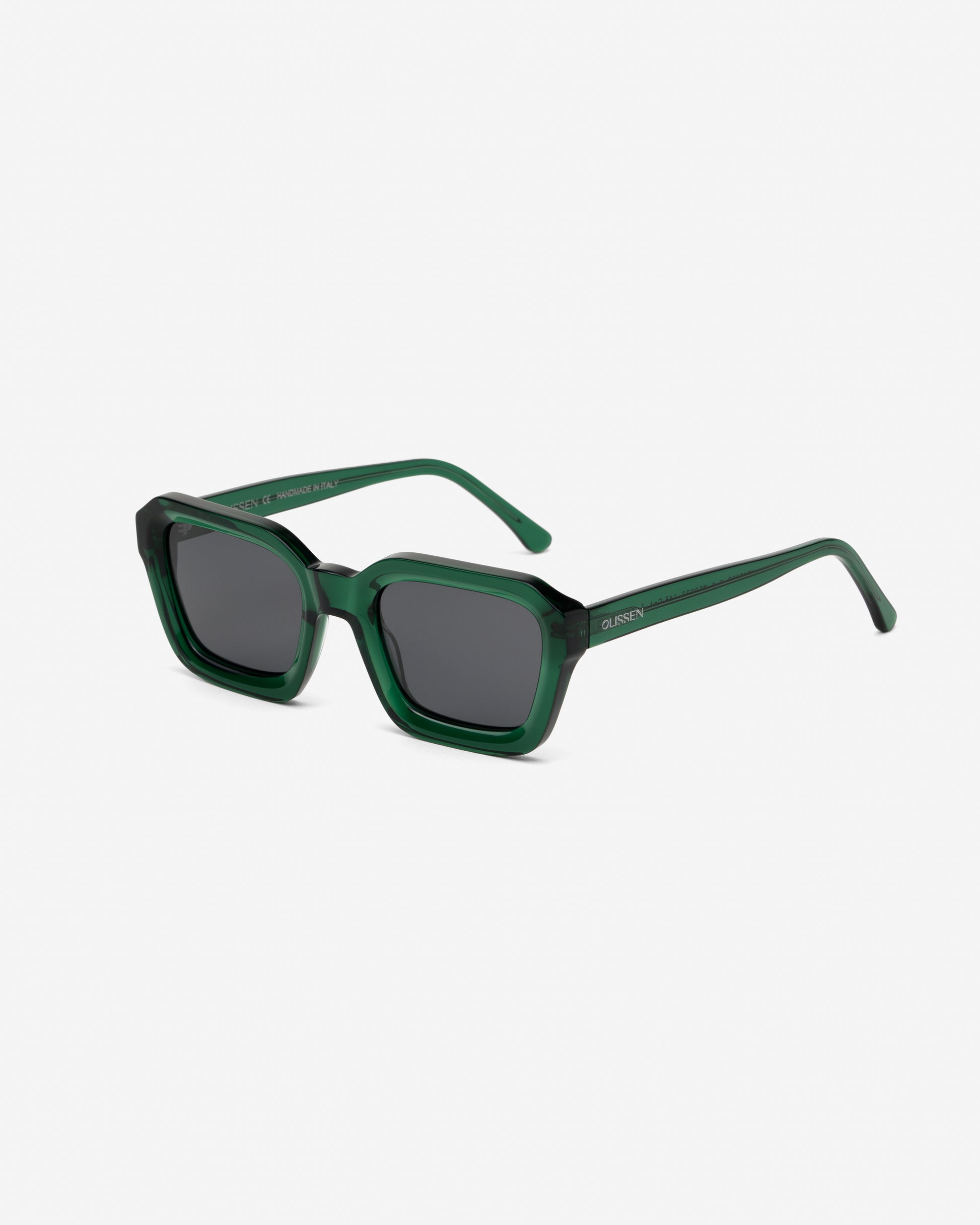 Montaro Green rectangular sunglasses angled view