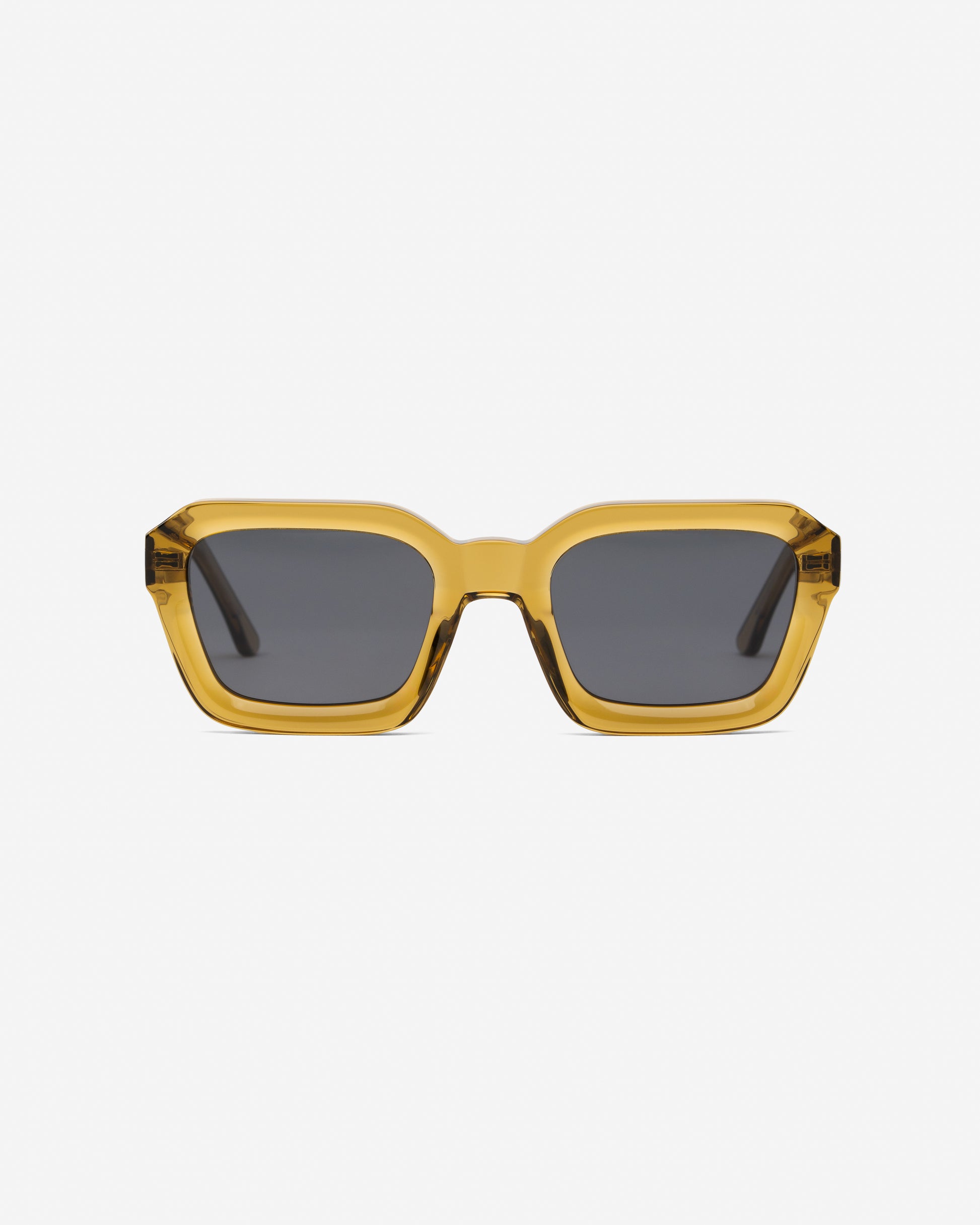 Montaro Yellow rectangular acetate sunglasses front view
