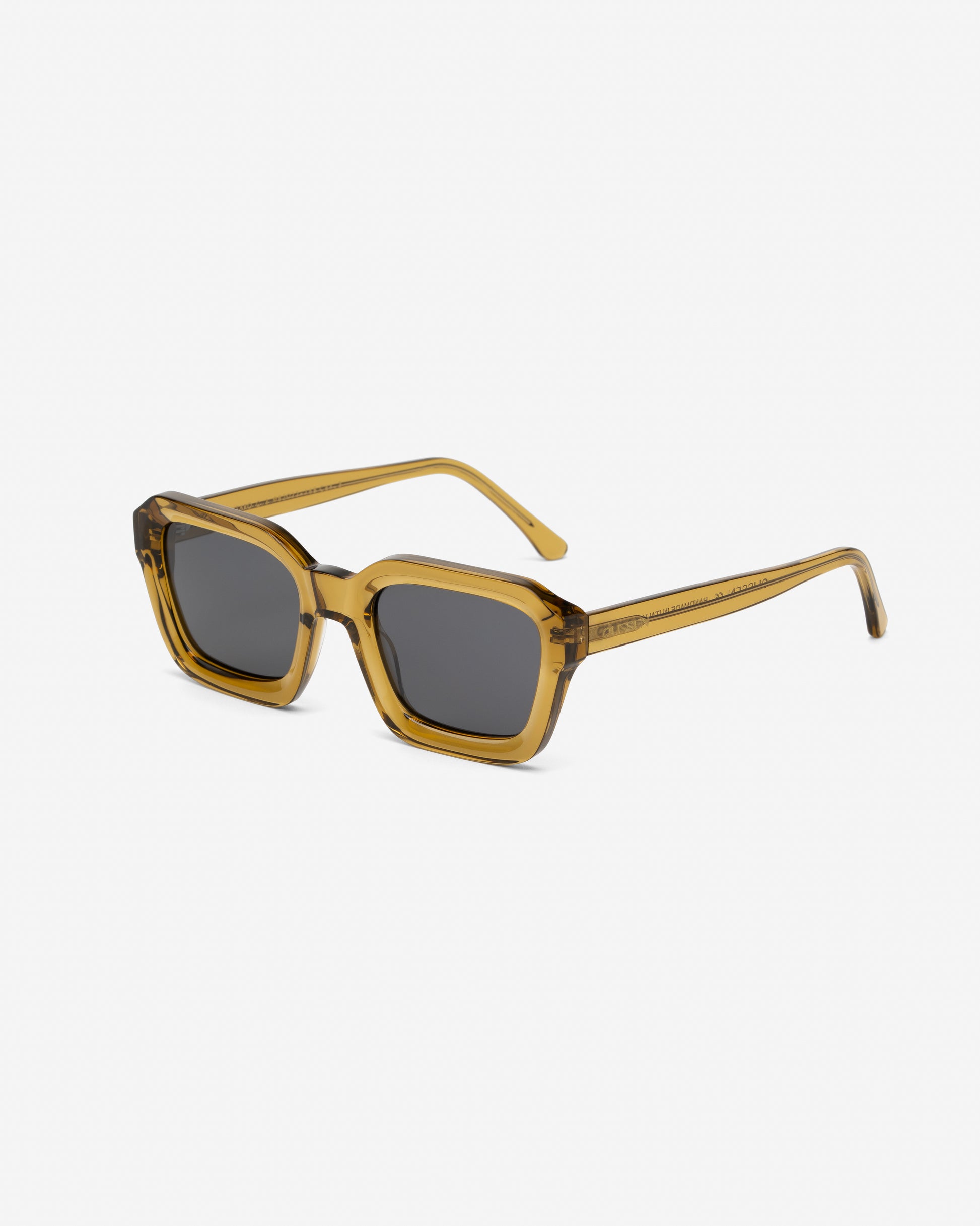 Montaro Yellow rectangular acetate sunglasses angled view