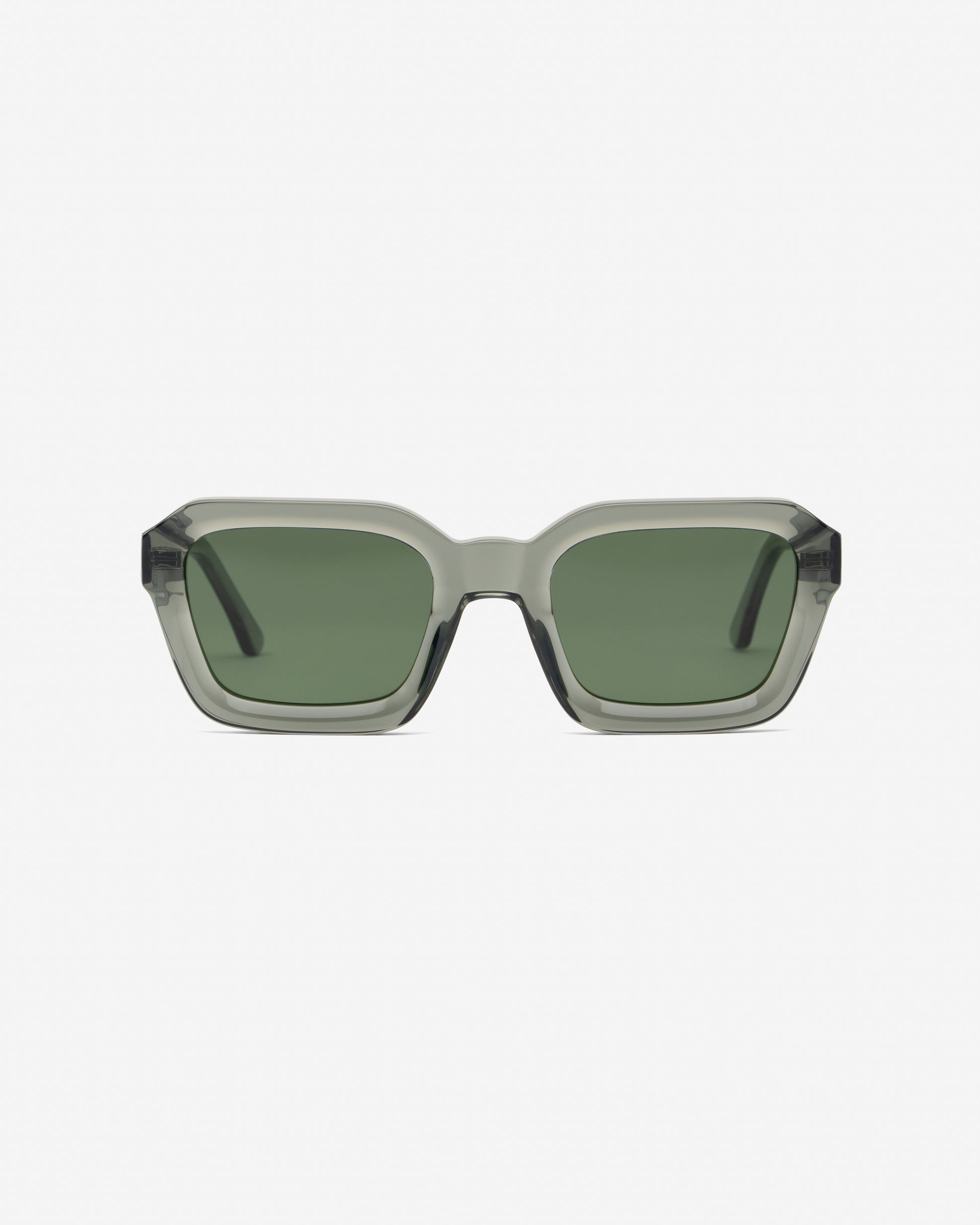 Montaro Transparent Grey rectangular acetate sunglasses front view