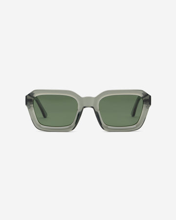 Montaro Transparent Grey rectangular acetate sunglasses front view