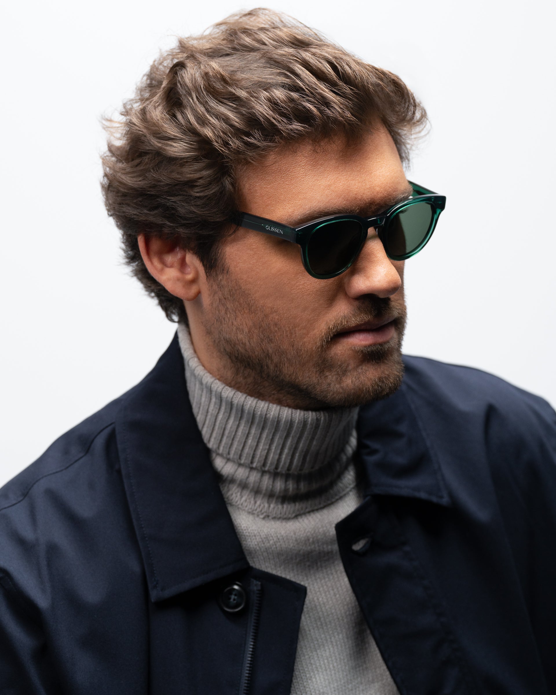 Milo Green round sunglasses man wearing