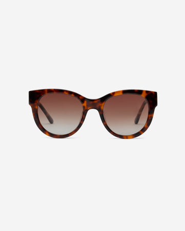 Olivia Brown Havana round sunglasses front view