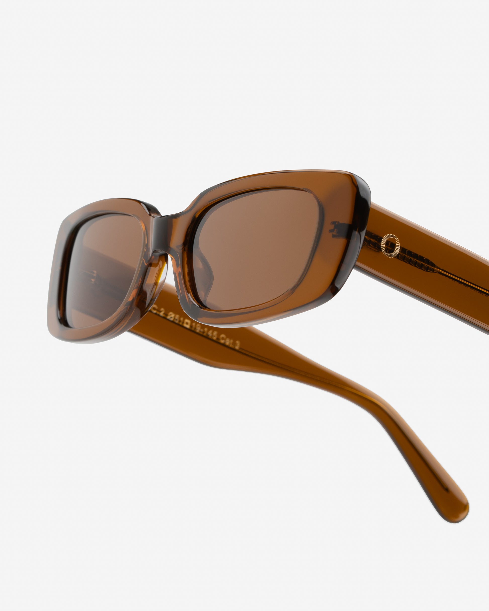Trini Transparent Brown sunglasses close up front