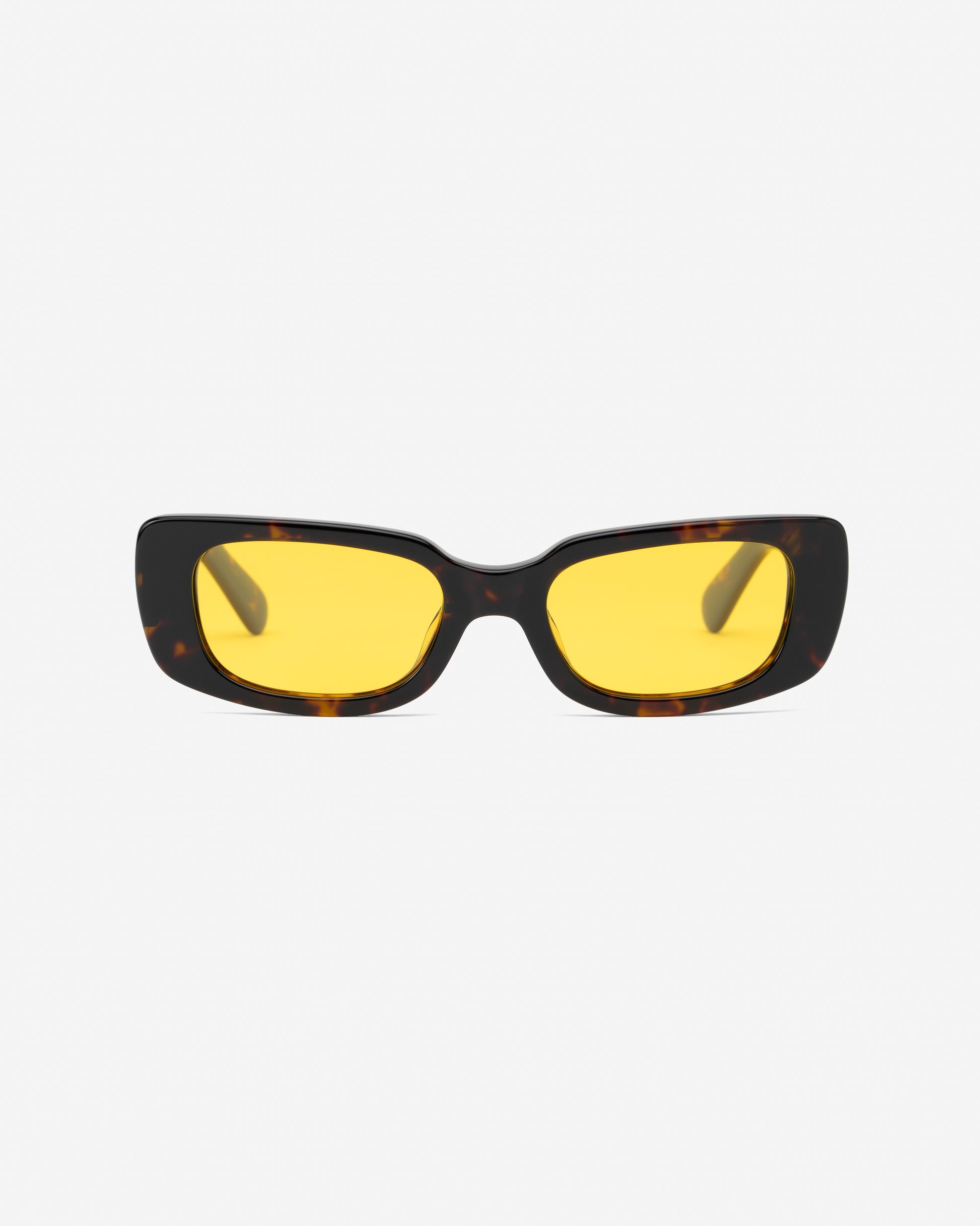 Trini Havana rectangular sunglasses yellow lenses front view