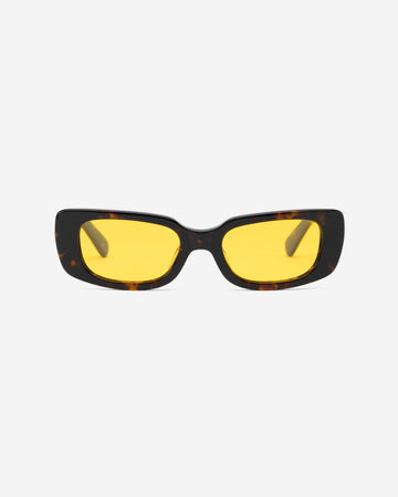 Trini Havana rectangular sunglasses yellow lenses front view