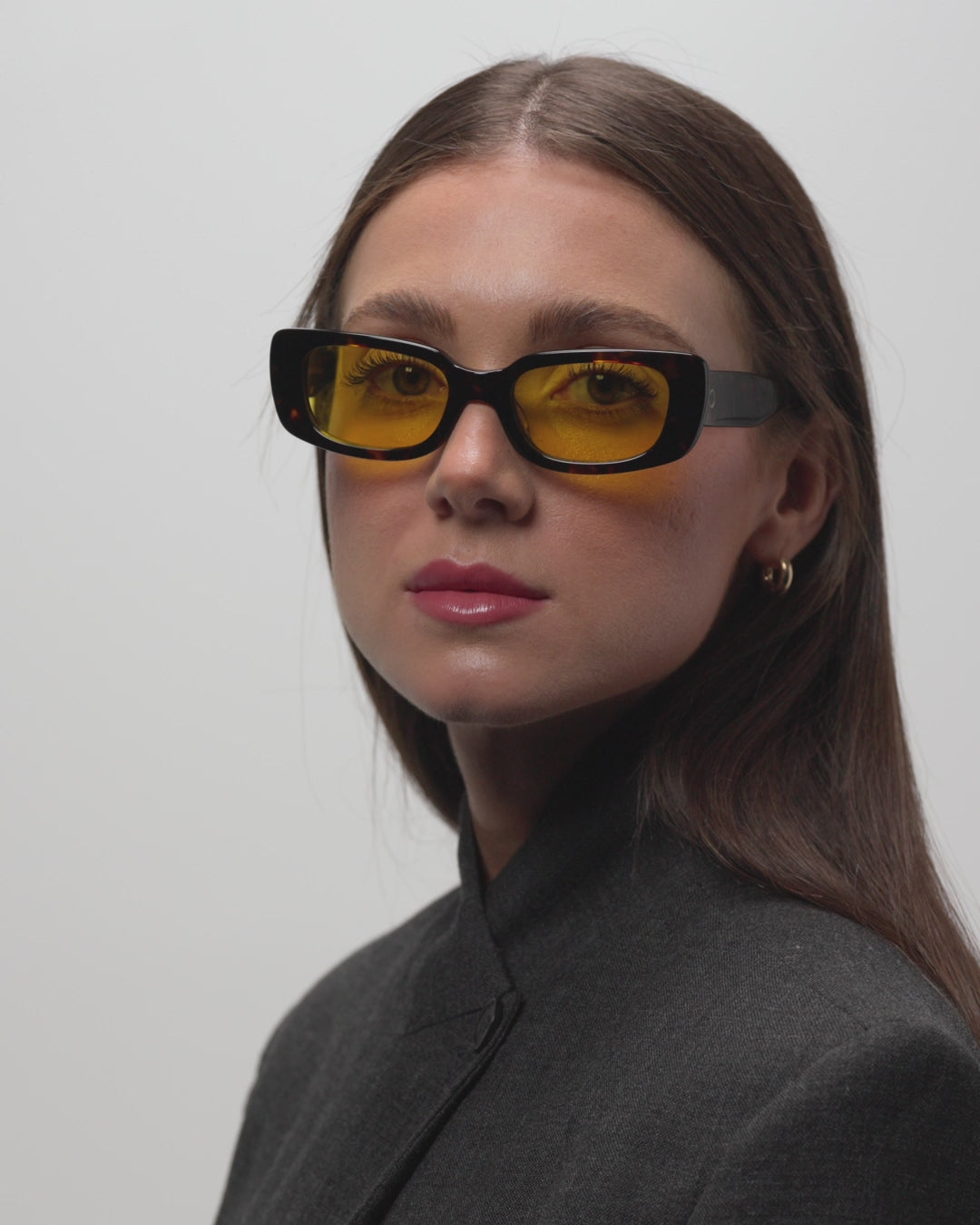 Trini Havana sunglasses yellow lenses woman wearing slow motion